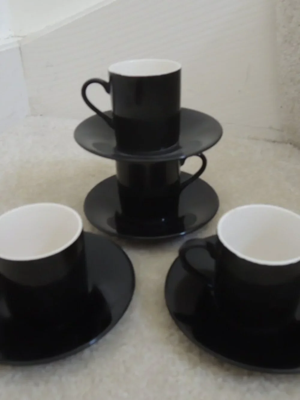 Demitasse Cups + Saucers Vtg Expresso Set - 4 Dainty Tea Cups + Matching Plates